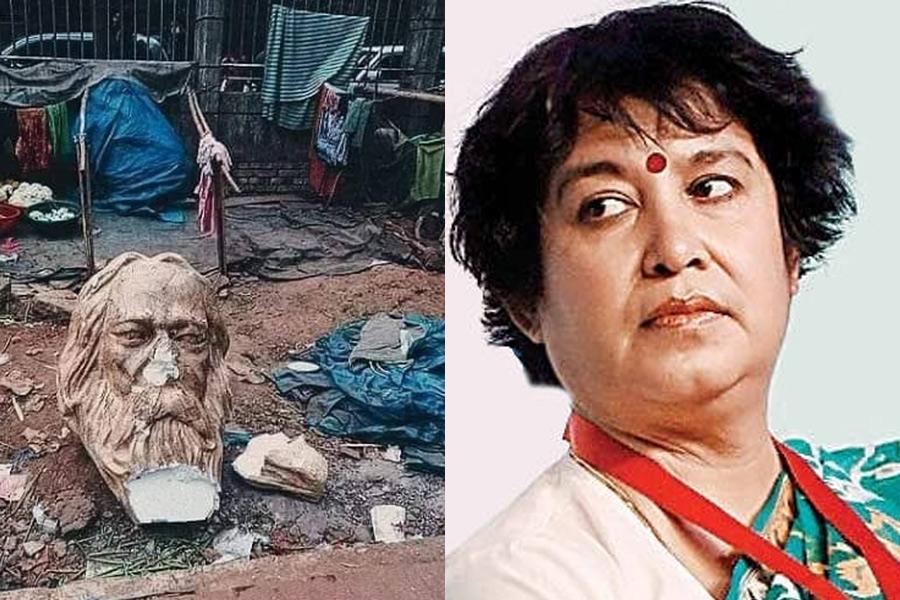 Bangladesh Violence: Taslima Nasrin alleged that the statue of Rabindranath Tagore is being broken
