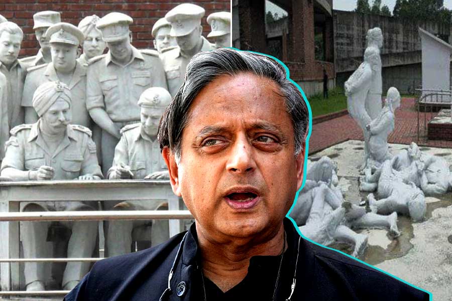 Shashi Tharoor reacts on Pak 1971 surrender statue vandalised in Bangladesh