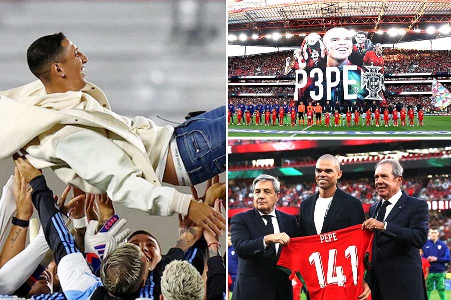 Angel Di Maria and Pepe felicitated in their respective matches