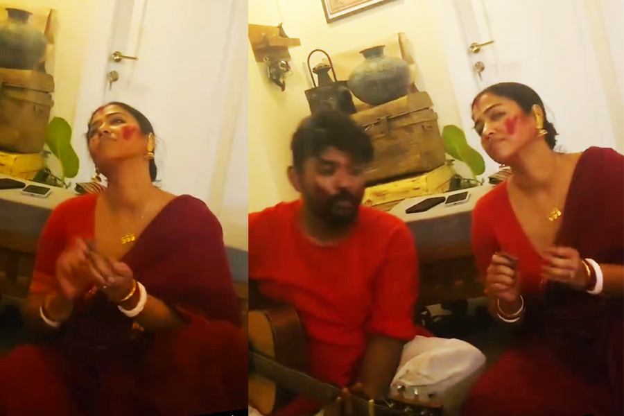 Celebrity Der Durga Puja: Sohini Sarkar's Dashami celebration with Sovan Ganguly, Swastika, Srabanti