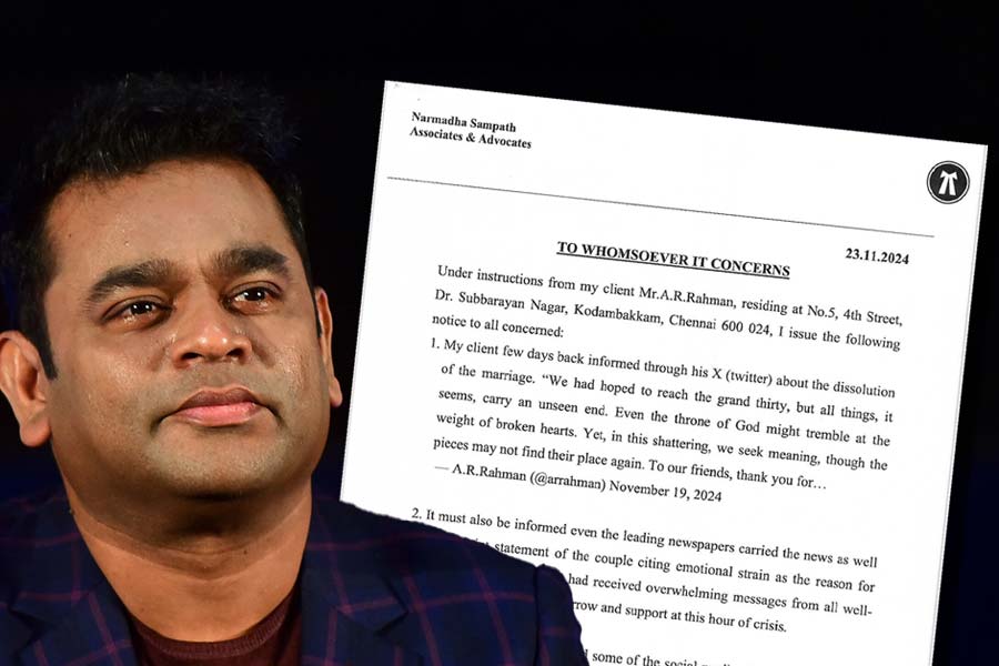 AR Rahman issued legal notice