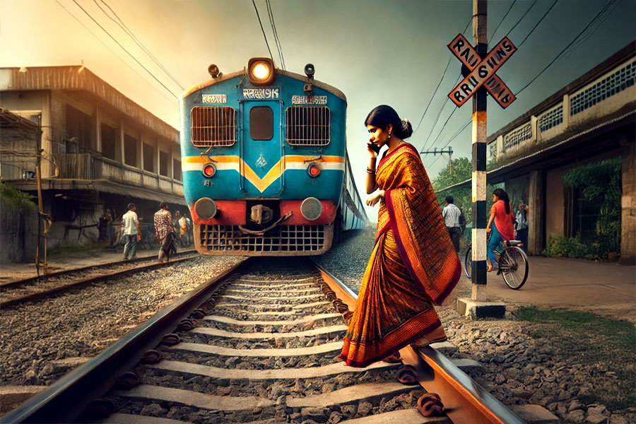 Barasat: Female lawyer walking on railway track using phone, died after being hit by a train
