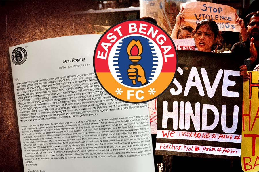 East Bengal FC protest minority persecution in Bangladesh
