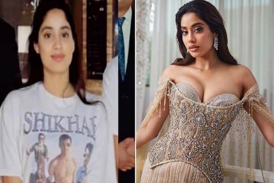 Janhvi Kapoor wears custom T-shirt with boyfriend Shikar's photos