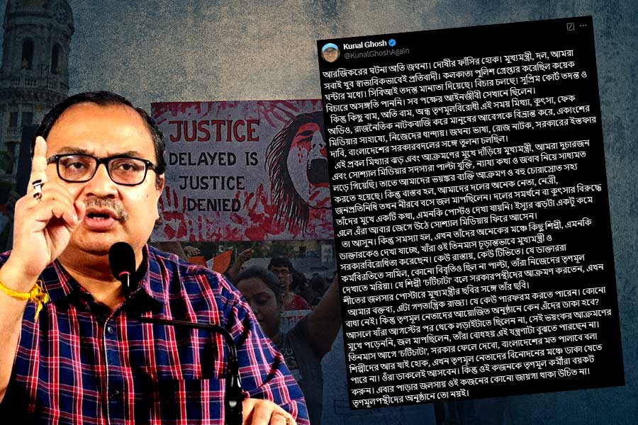 Kunal Ghosh raises question to a part of TMC leaders on calling anti-TMC artists to the stage programmes