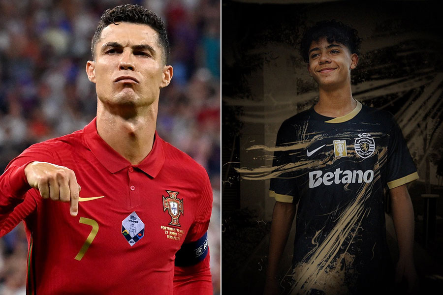 Sporting CP pays tribute to Cristiano Ronaldo with special third kit unveiled by Cristiano Junior