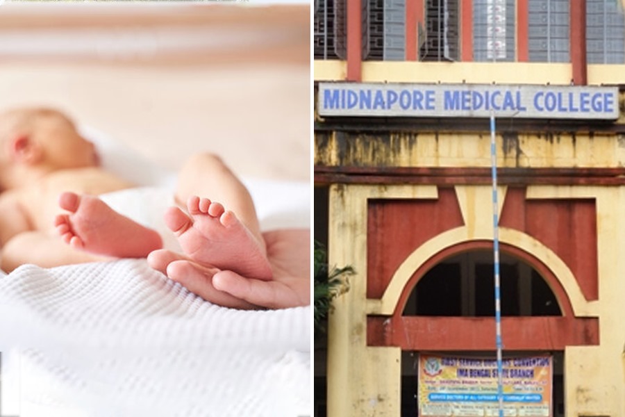 New born baby of Mamani Ruidas, dead patient of Kesupur admitted to Medinipur Medical College