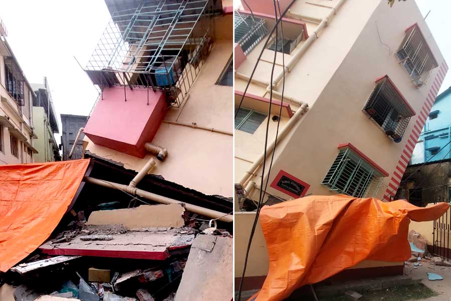 খাস কলকাতায় হুড়মুড়িয়ে ভাঙল চারতলা ফ্ল্যাটের একাংশ