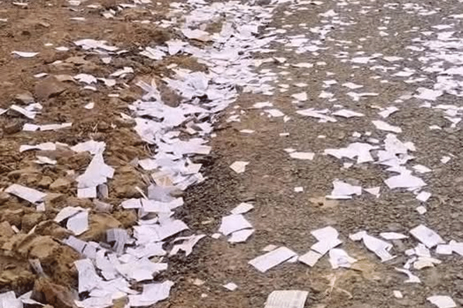 After Madhyamik Examination students tear books