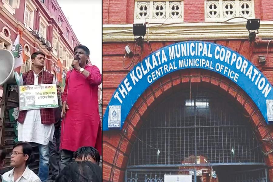 Congress agitates near KMC against illegal construction in Kolkata