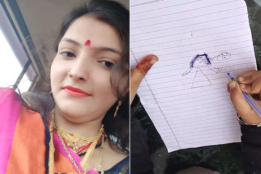 Father killed mother and hanged body Madhya Pradesh girls drawing help police investigation
