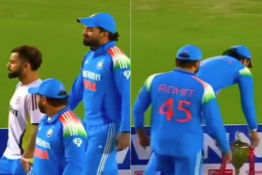 India Cricket Team players Virat Kohli, Rohit Sharma, KL Rahul Forget India's ODI Series Trophy