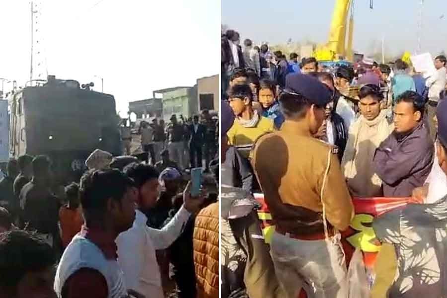 Local people of Farakka stages protest in railway track