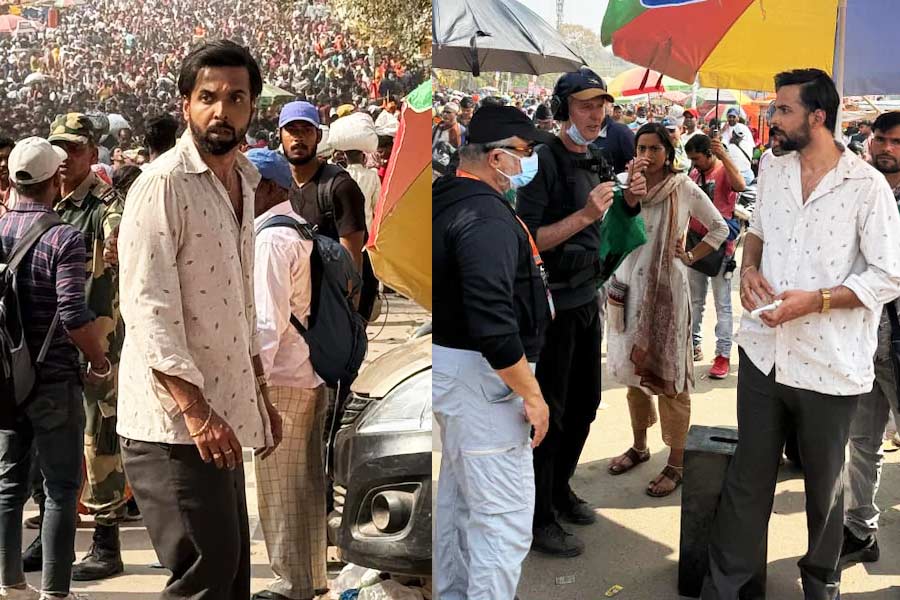 Abhishek Banerjee shoots with Shahana Goswami for new film at Maha Kumbh