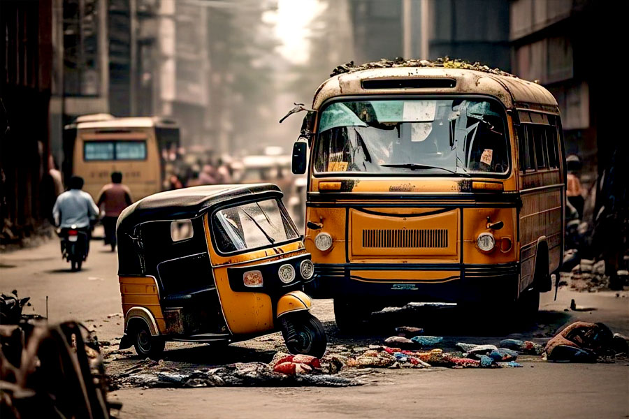 Old woman dies after bus accident at Wellington, another injured at Rabindrasadan