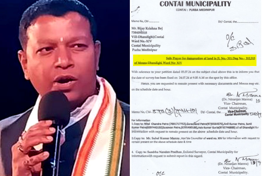 Chairman of Contai Municipality allegedly harrassed while visiting to free grabbed land