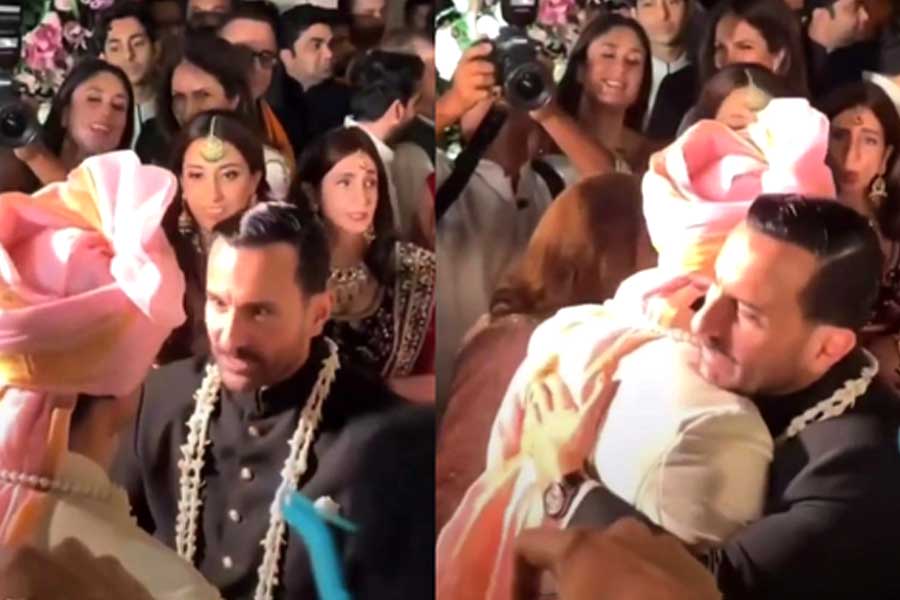 Saif Ali Khan Garlands Aadar Jain At Wedding Ceremony, Kareena Kapoor reacts