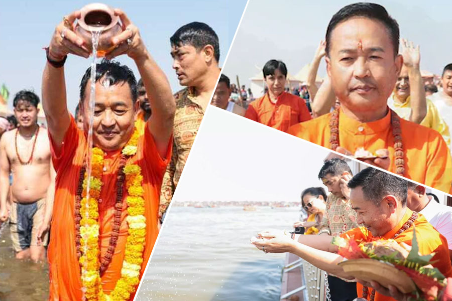 Tamang became the first Chief Minister of Northeast to take a dip of faith in Mahakumbh