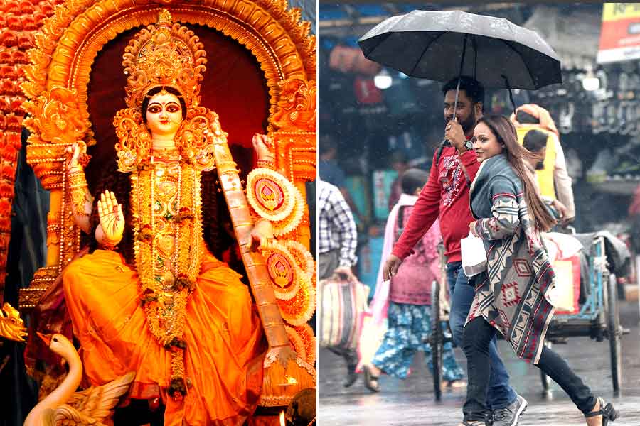 Weather: Rainfall at Kolkata, overcast condition before Saraswati Puja