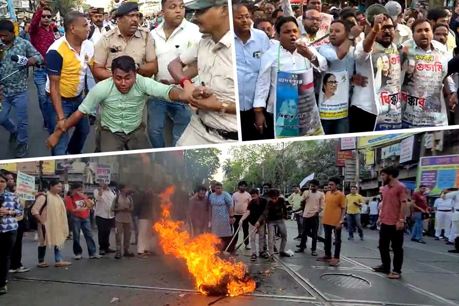 SFI’র বিক্ষোভে তুলকালাম হাওড়াতে! যাদবপুরে পথে তৃণমূল
