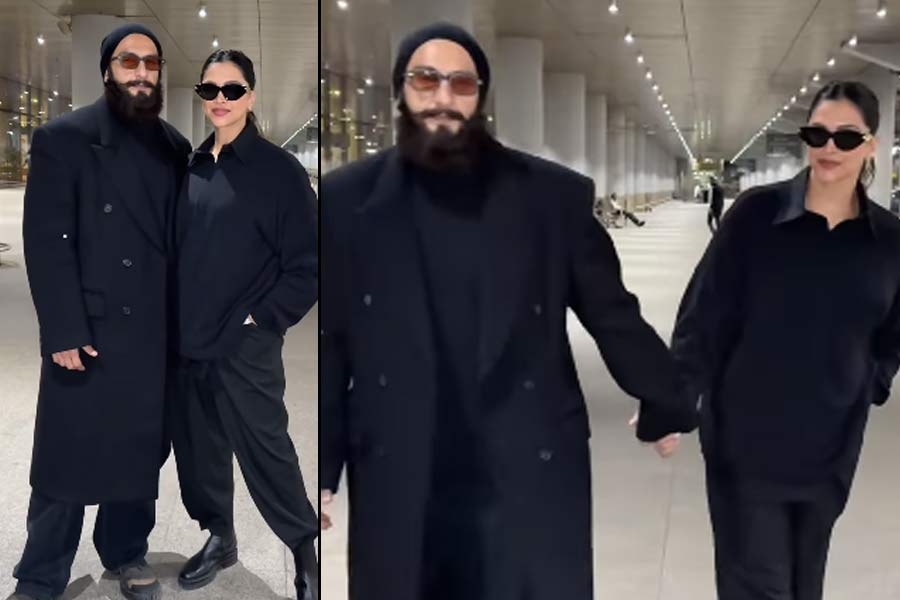 Ranveer Kapoor and Deepika Padukone spotted in black outfit