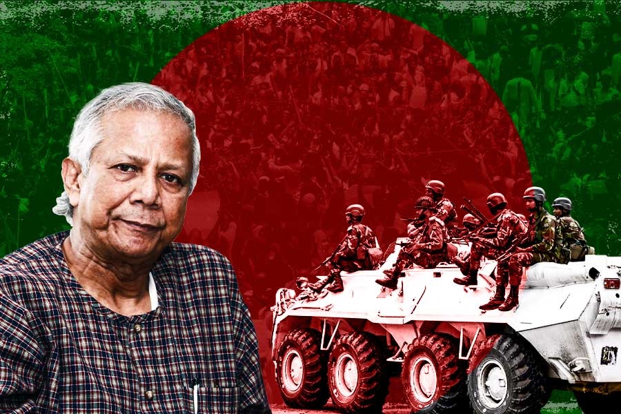 Procession demanding of military rule in Bangladesh