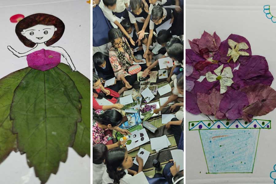 Students are making colourful greetings card with herbal colour and abir in Purulia ahead of Holi