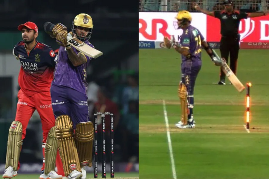 KKR Vs RCB: Controversy on Sunil Narine reportedly hit wicket but did not given out
