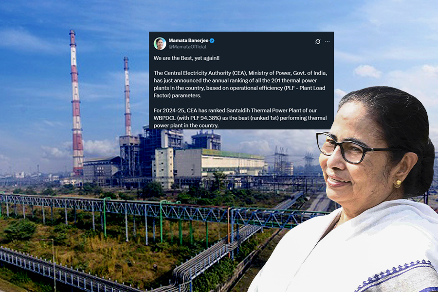 Santaldih and Bakreswar thermal power plant rank first and second in productivity according to central ministry