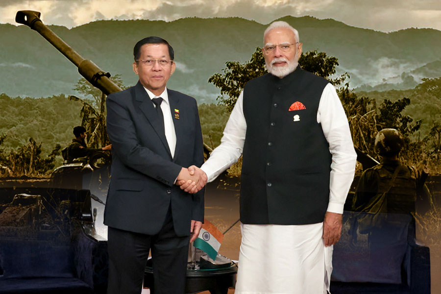 PM Modi Meets Myanmar's Junta Chief Aung Hlaing On BIMSTEC Sidelines