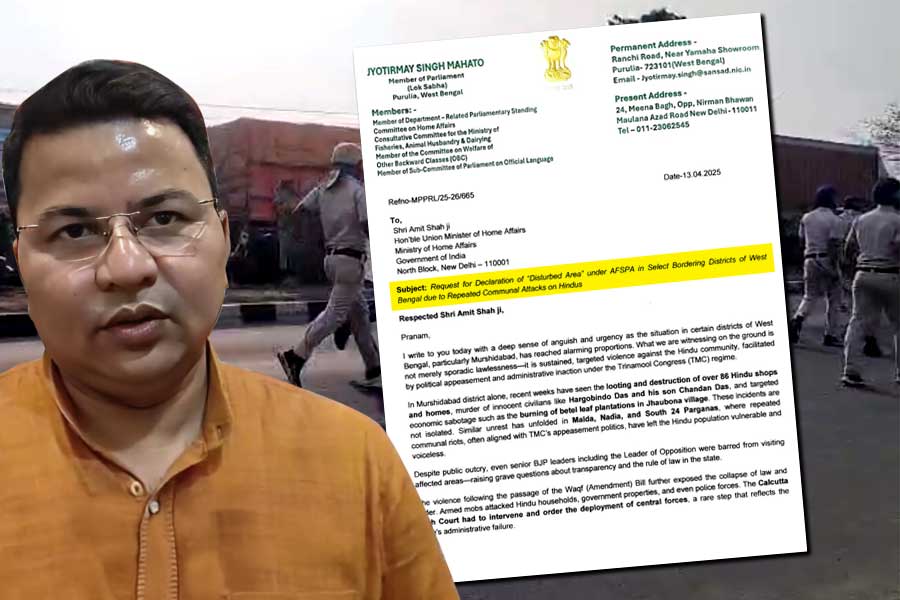Purulia BJP MP writes to Amit Shah asking for AFSPA in 4 districts