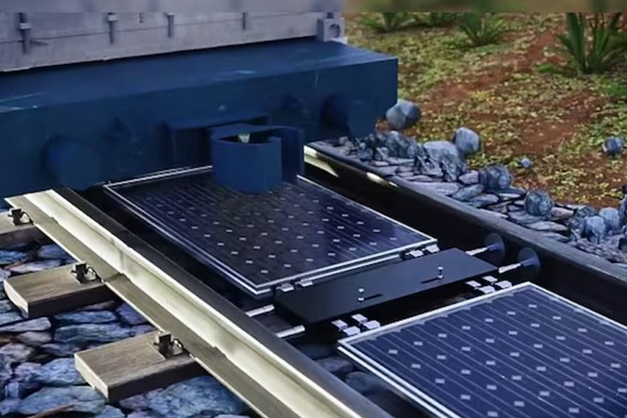 Trials Railway Tracks With Solar Panels in Switzerland