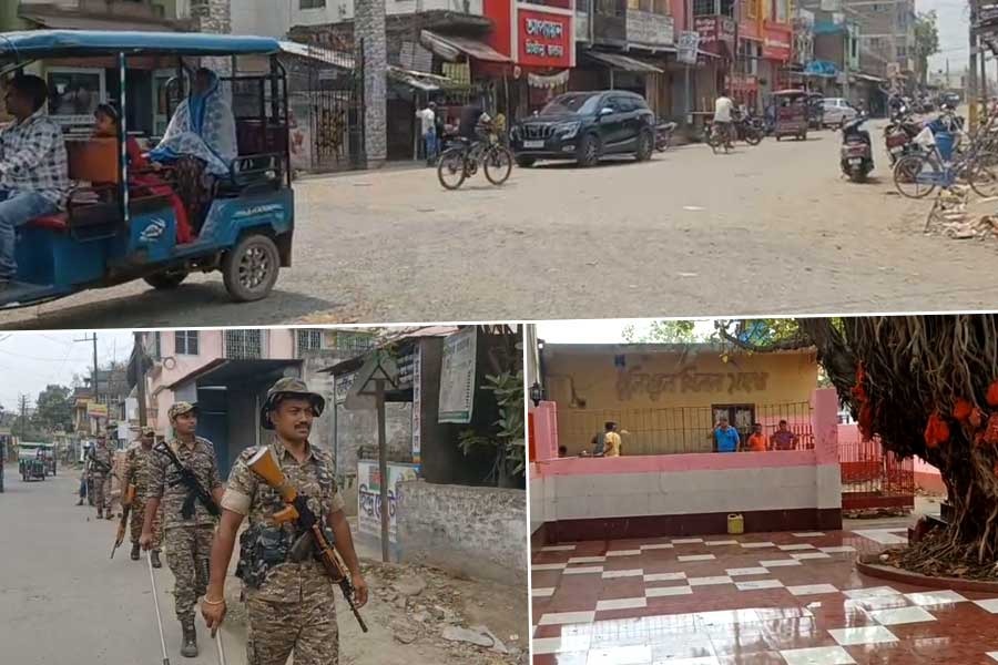 নববর্ষেও থমথমে সামসেরগঞ্জ, পুলিশি টহলে ধীরে ধীরে খুলছে বাজার
