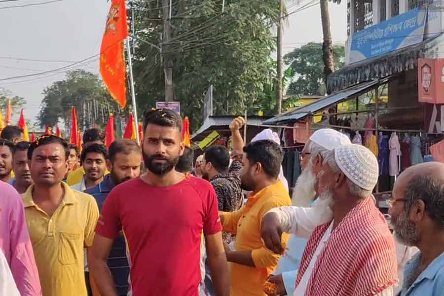 Muslims showered flowers at procession of Hanuman Jayanti at Cooch Behar