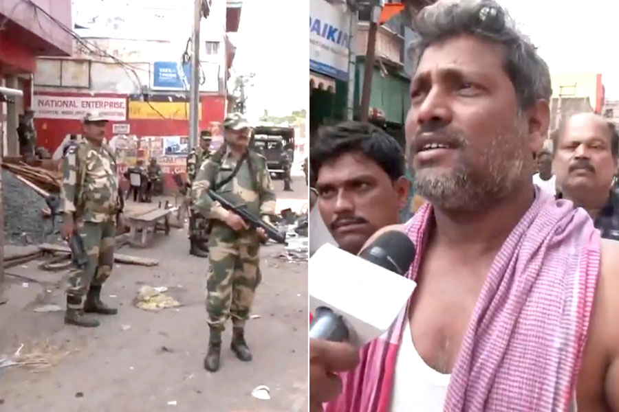 প্রাণভয়ে ‘ঘরছাড়া’, অশান্তির আশঙ্কায় থমথমে মুর্শিদাবাদে টহল বাহিনীর