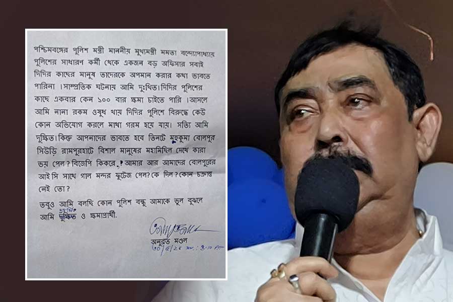 ‘দিদির পুলিশ বন্ধু’! দলের বার্তা পেয়েই লিখিতভাবে ক্ষমা চাইলেন অনুব্রত