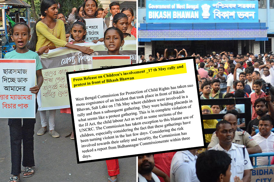 West Bengal Child Rights Protection Commission seeks Bidhannagar police report regarding children's involvement in teachers' agitation