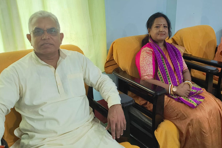 Dilip Ghosh, along with his wife, Rinku Majumder, arrived in Tripura