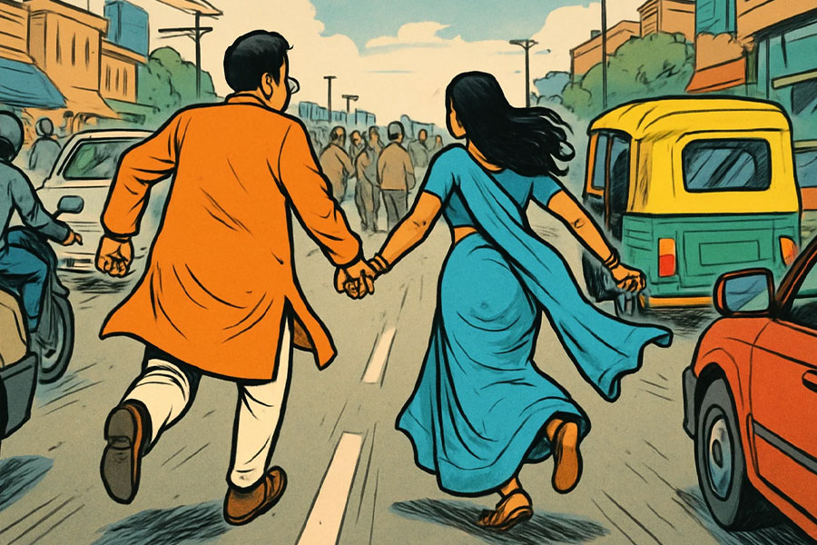 TMC worker's wife escapes holding BJP leader's hand in Maldah
