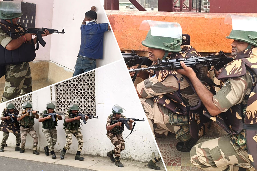 BSF-CRPF conducts drill in Farakka with WB Police