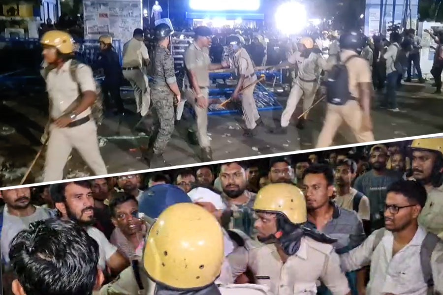 রণক্ষেত্র বিকাশ ভবন, পুলিশ-চাকরিহারা সংঘর্ষে ধুন্ধুমার, তীব্র উত্তেজনা