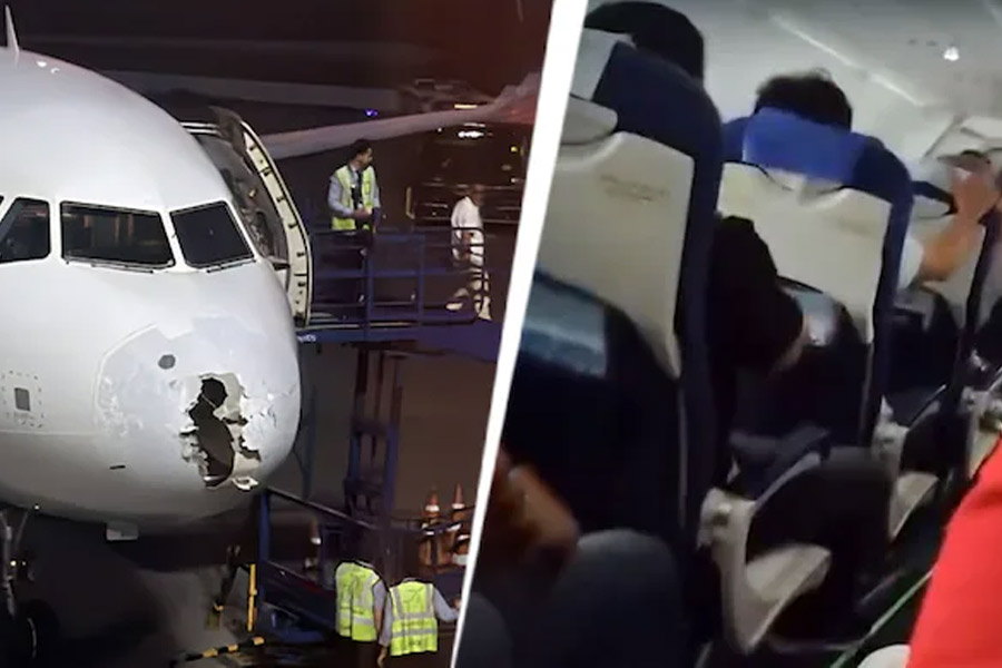 Nose of flight broken after landing at Srinagar Airport after turbulence