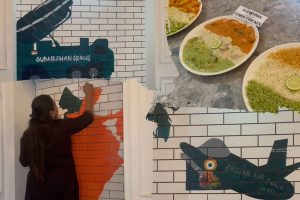 Kolkata Cafe decorated with operation Sindoor interior