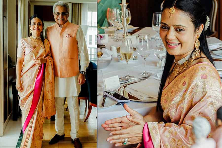 বারাণসীর সিল্কে মীনাকারী কাজ, কতদিনে তৈরি মহুয়ার বিয়ের শাড়ি! দাম জানেন?