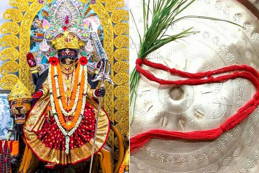 বিপত্তারিণী পুজোর লাল সুতোয় কেন বাঁধা হয় ১৩টি গিঁট, জেনে নিন মাহাত্ম্য