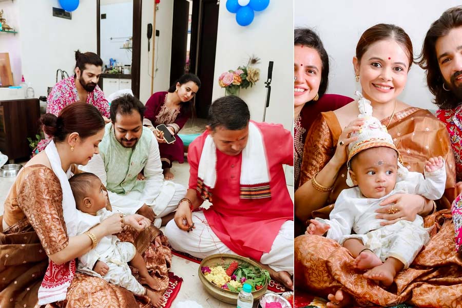 মুসলিম বিয়ের জন্য ‘লাভ জেহাদ’ কটাক্ষের শিকার, এবার বাঙালি মতে ছেলের অন্নপ্রাশন দেবলীনার