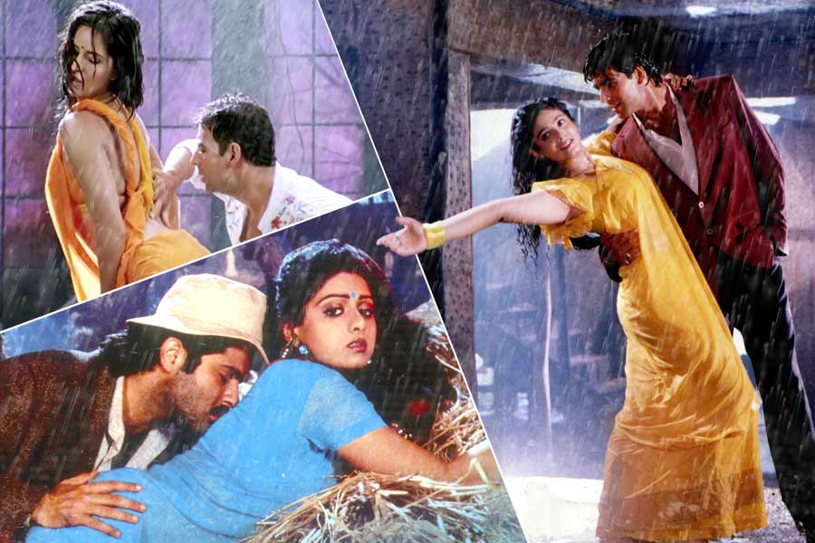 ভেজা শরীর যেন বারুদ! বৃষ্টিভেজা দৃশ্যে এই জুটিদের গনগনে রোম্যান্স আজও সুপারহিট