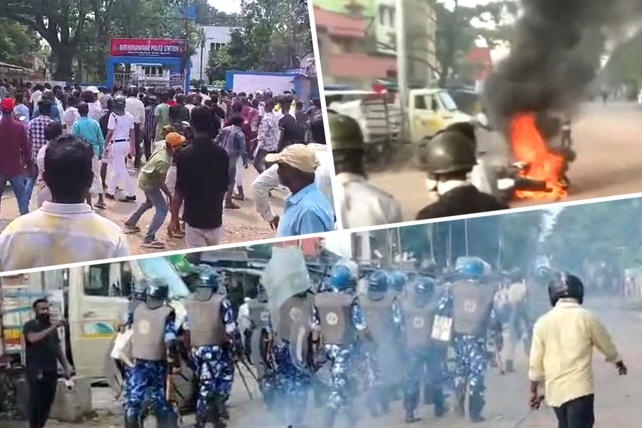 রণক্ষেত্র মহেশতলা, ইটবৃষ্টি-আগুন, ‘রক্তাক্ত’ পুলিশ