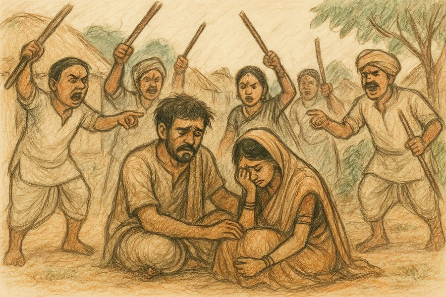 ওড়িশায় মধ্যযুগীয় বর্বরতা! ‘দাদা’কে বিয়ে করায় নবদম্পতির সঙ্গে পশুর মতো আচরণ, ভাইরাল ভিডিও