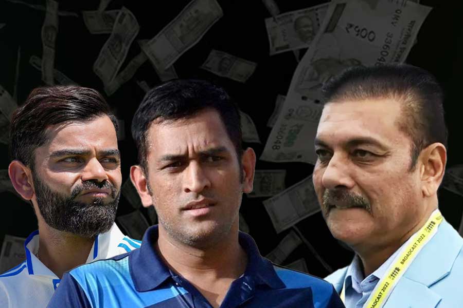 ধোনি-কোহলিরা বছরে কত কোটি আয় করেন? ফাঁস করে দিলেন শাস্ত্রী
